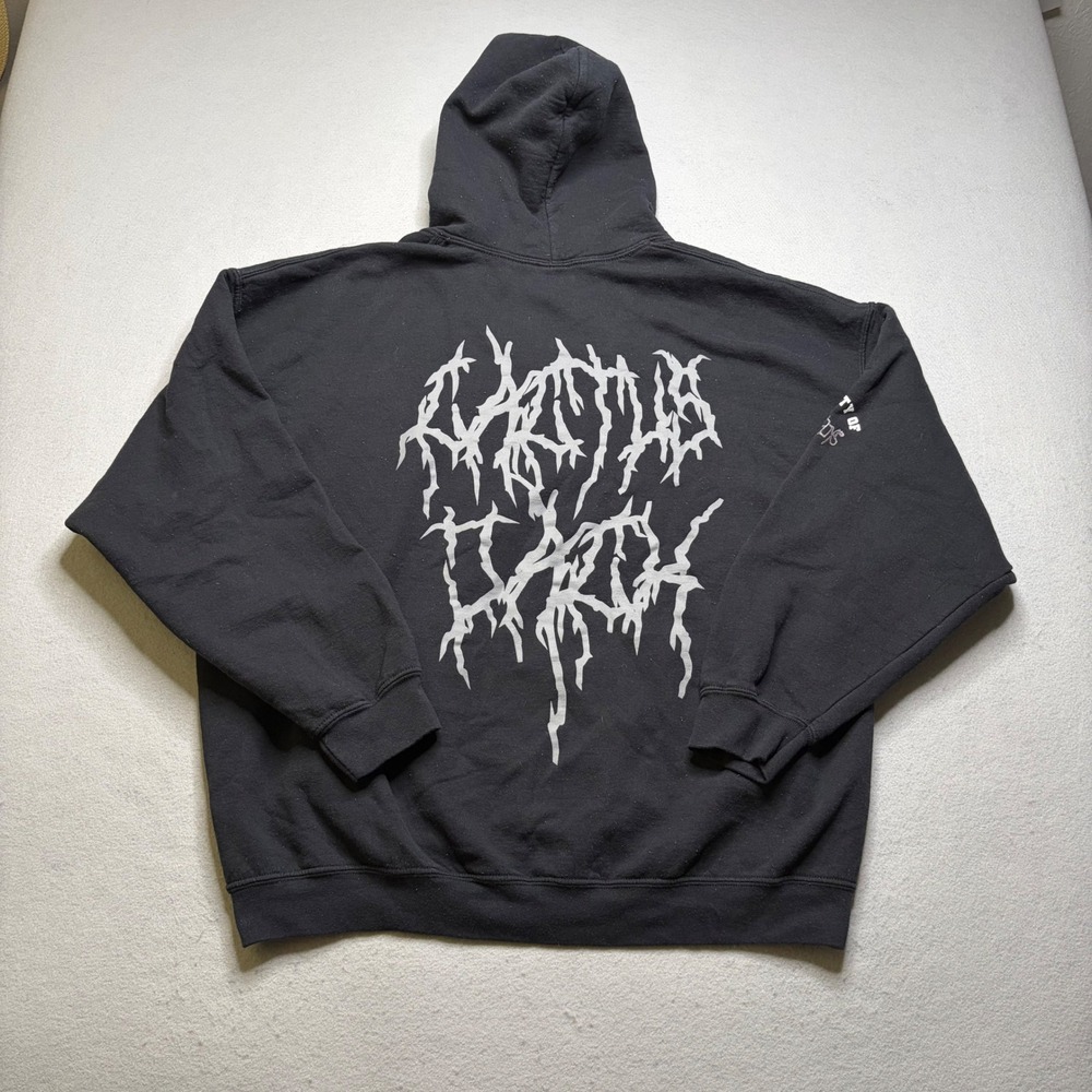 Cactus Jack Hoodie Mens XL Travis Scott Records Distressed Graphic Pullover